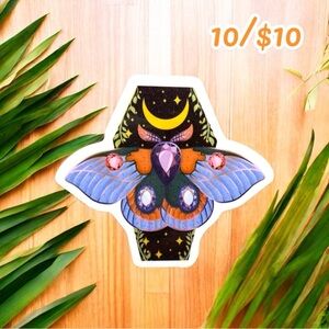 Celestial Gem Moth Sticker – Approx. 2”